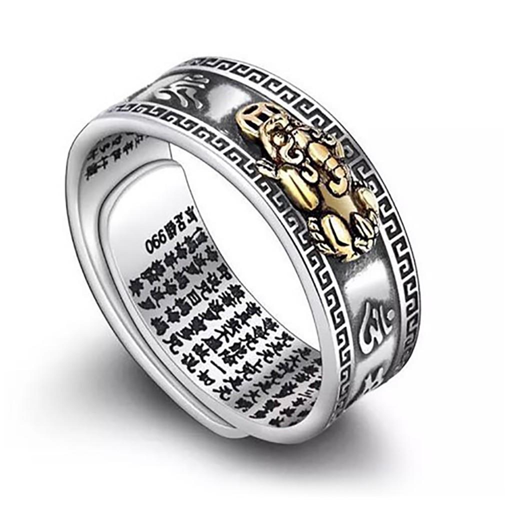 Кольцо Pixiu, буддийское ювелирное кольцо с богатством и фэн-шуй