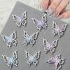 Двойные бабочки для дизайна ногтей 3D сплава Aurora Ice Butterfly украшения для ногтей Стразы Diy ювелирные аксессуары