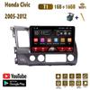 Android Car Stereo Radio For Honda Civic 2005-2012 Car Multimedia Player 2 Din DVD Speakers Head Unit Audio WIFI 1+16GB