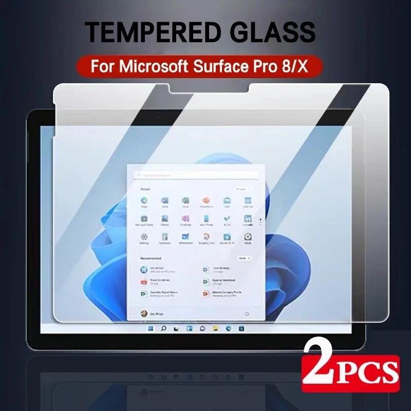 Защитная пленка для экрана Microsoft Surface Pro 4, 5, 6, 7, 8X9, 13 дюймов, 12,3 Go 2, 3, 2 шт., защитная пленка против царапин, прозрачное закаленное стекло