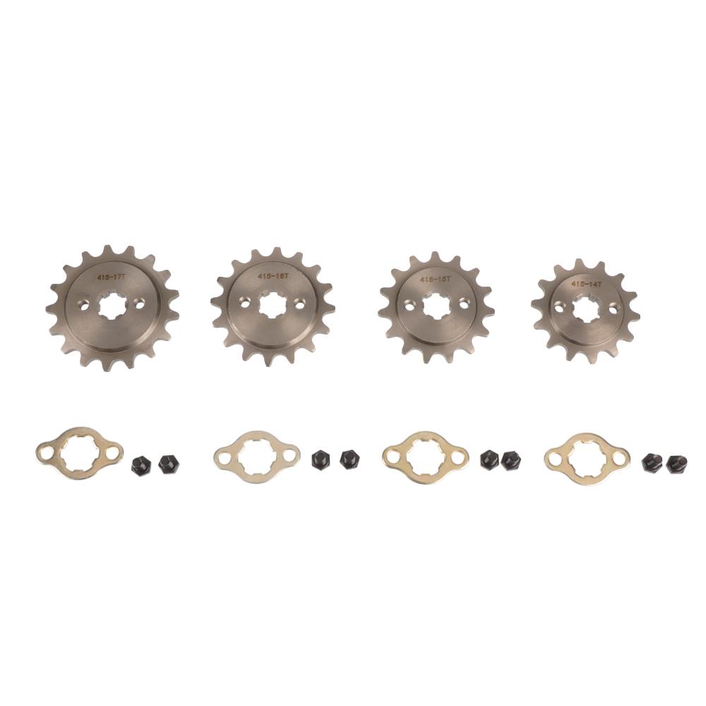 415 Chain 17mm 14T 15T 16T 17T Teeth Front Engine Sprockets With Retainer Plate Locker For Motorcycle Motorized Bicycle Moped