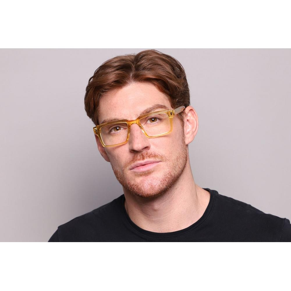 Квадратные очки с оправой по всему периметру, прозрачно-желтые, коллекция Smartbuy Sunkiss 94390 C2, модные очки унисекс