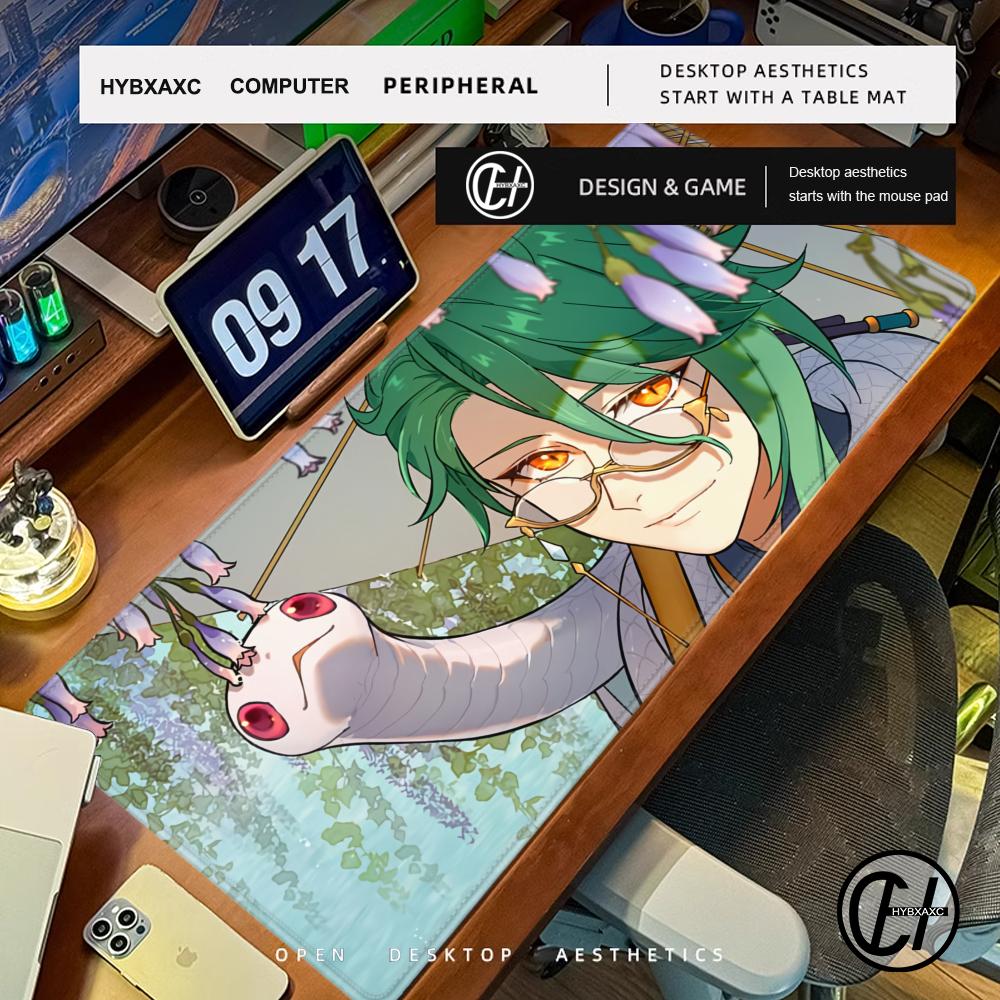 2026 HD PC Anime Gamer Mouse Pad Gaming Accessories Keyboard Mat Anti-slip HD Mousepad Rubber G-genshin Impact Baizhu Desk Mat