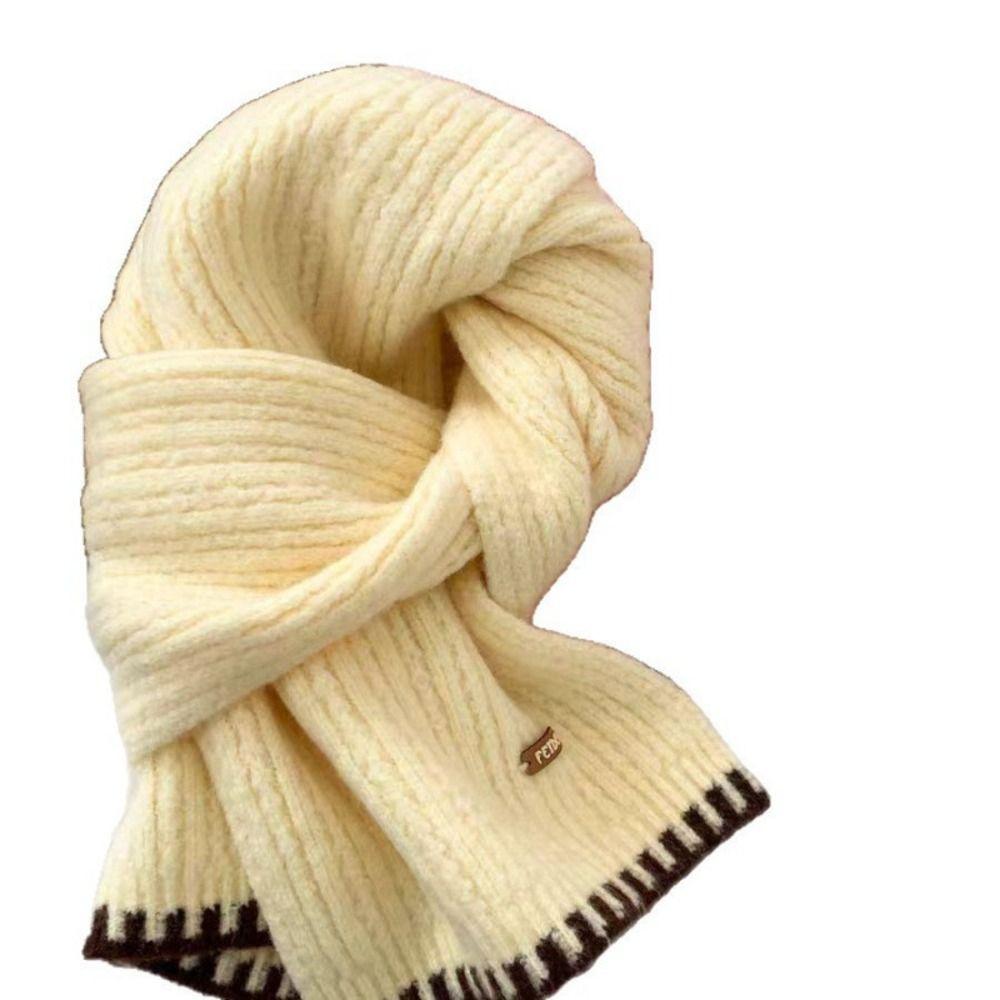 Thermal Women Knit Yarn Scarf Knitted Fall Winter Scarf Versatile Cold Proof Neck Wrap Women