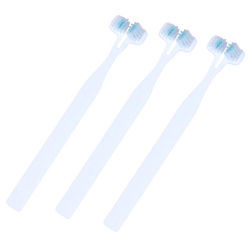 3Pcs Pet Teeth Brush Double Sided Bristles for Dog Cat Oral Hygiene Comfort Handle Travel Friendly Pet Cleaning Toothbrush
