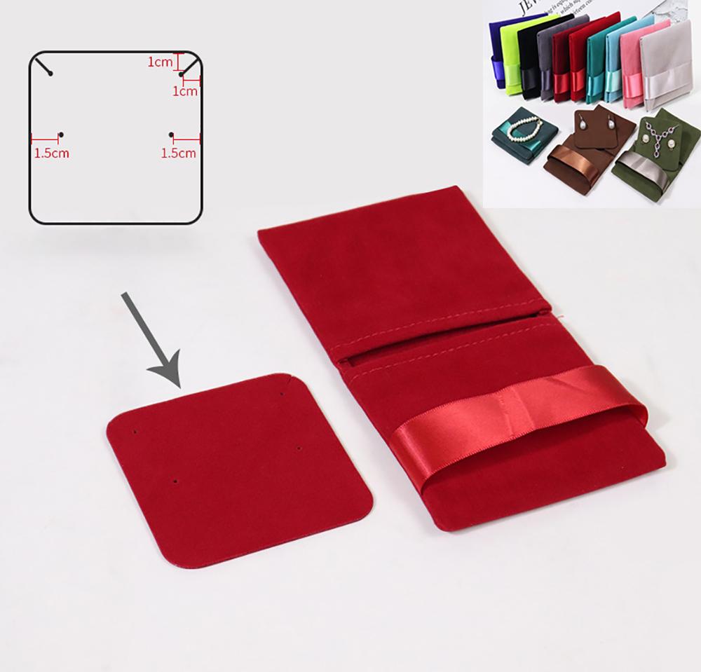 Double-sided Velvet Jewelry Bag Flip Earring Necklace Square Storage Socket Gift Packaging Bag Jewelry Packaging Display Pouches