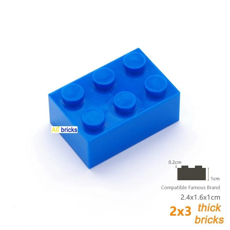 Нетоксичные 10 шт. Строительные блоки DIY Толстые 2x4 точки 16 цветов Кирпичи Размер Совместимый с 3002 Детские игрушки Образовательные Для детей