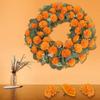 30 Pcs Silk Cloth Silk Marigold Flowers Decoration Set Orange Carnation Flowers  Home Decoration