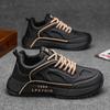 Large Size Sports Shoes Trendy Brand Leather Dad Shoes Spring Student Men's Shoes Black Running Shoes