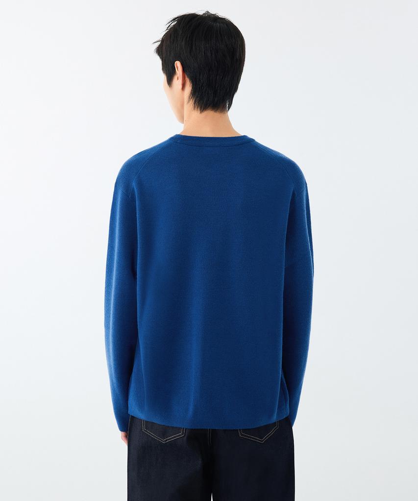 MUSINSA STANDARD Minimal Crew Neck Knit [Blue]