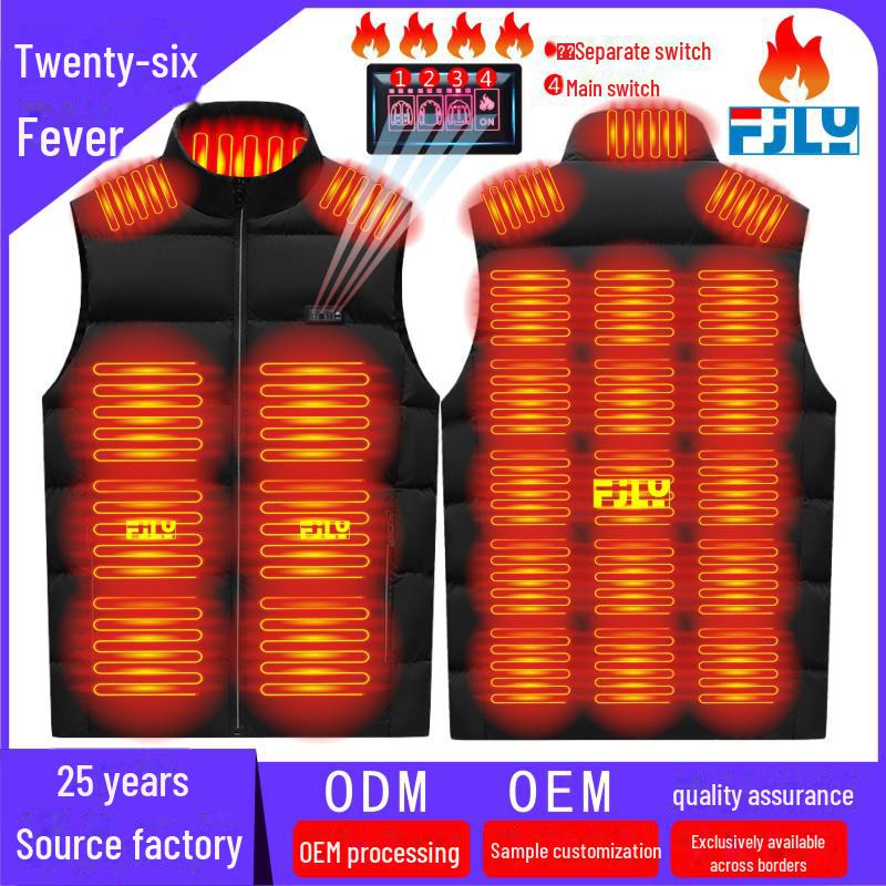 Unisex Smart Heating Vest with Full-Body Constant Temperature, Four-Control, 21-Zone Heating