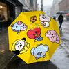 Bt21 Characters Portable 3 Folds Umbrella Portable Windproof Folding Rain Umbrella For Travel Outdoor Sun Protection Travel Outdoor Gift