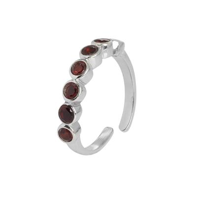 Серебряное кольцо с гранатом, Серебряные украшения, Женское кольцо свободного размера, Ювелирные изделия ручной работы из стерлингового серебра 925 пробы, Подарок для нее Ar8955