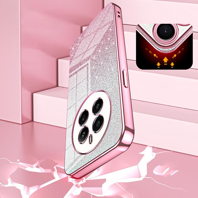 Для Realme 12 4G/12+ 5G Градиентные Блестящие Чехлы для Телефона Гальванизированный Ударопрочный ТПУ Чехол