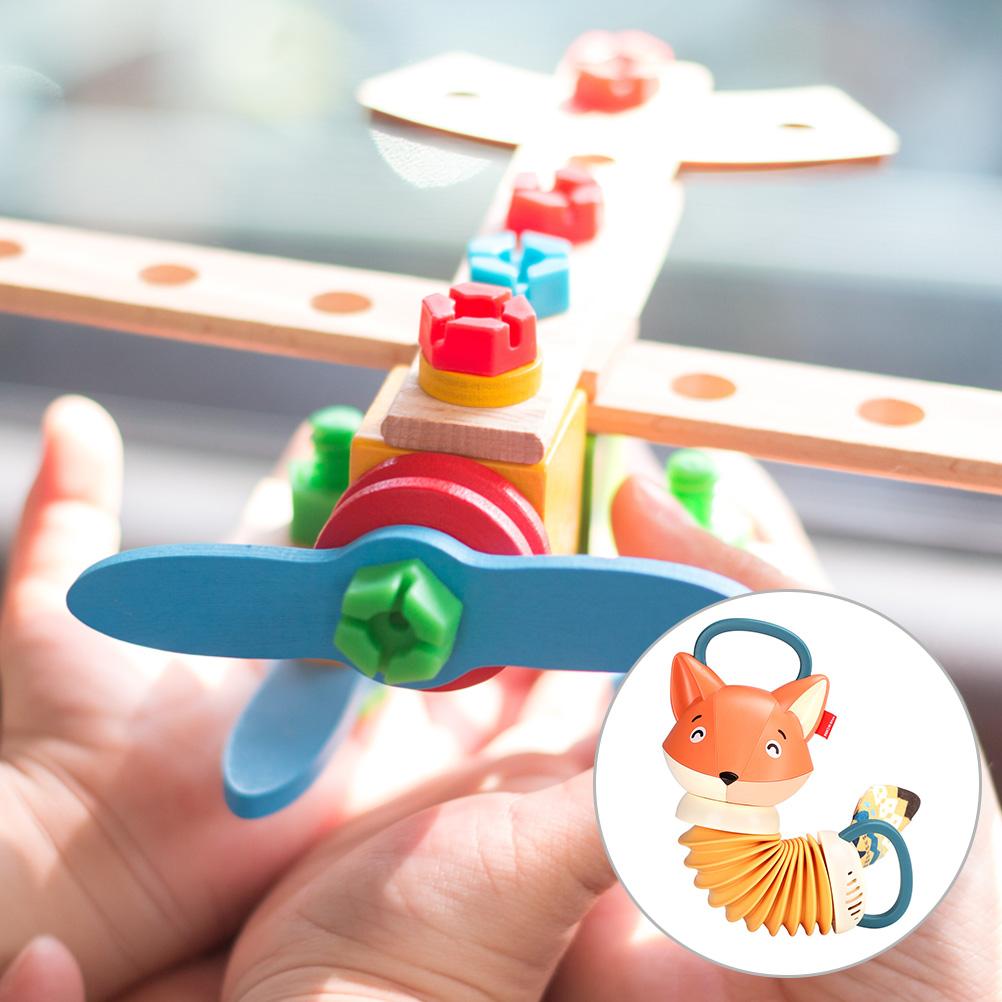 Accordion Toys Musical Baby Rattle Instrument Kids Activity Instruments Hand Hanging Stroller Concertina Fox Animal Kid Plastic