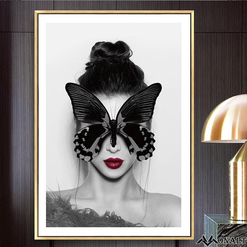 Абстрактная картина на холсте, декоративная картина, скандинавские женские постеры с бабочками на стену в офисе, настенный художественный декор, Куадрос