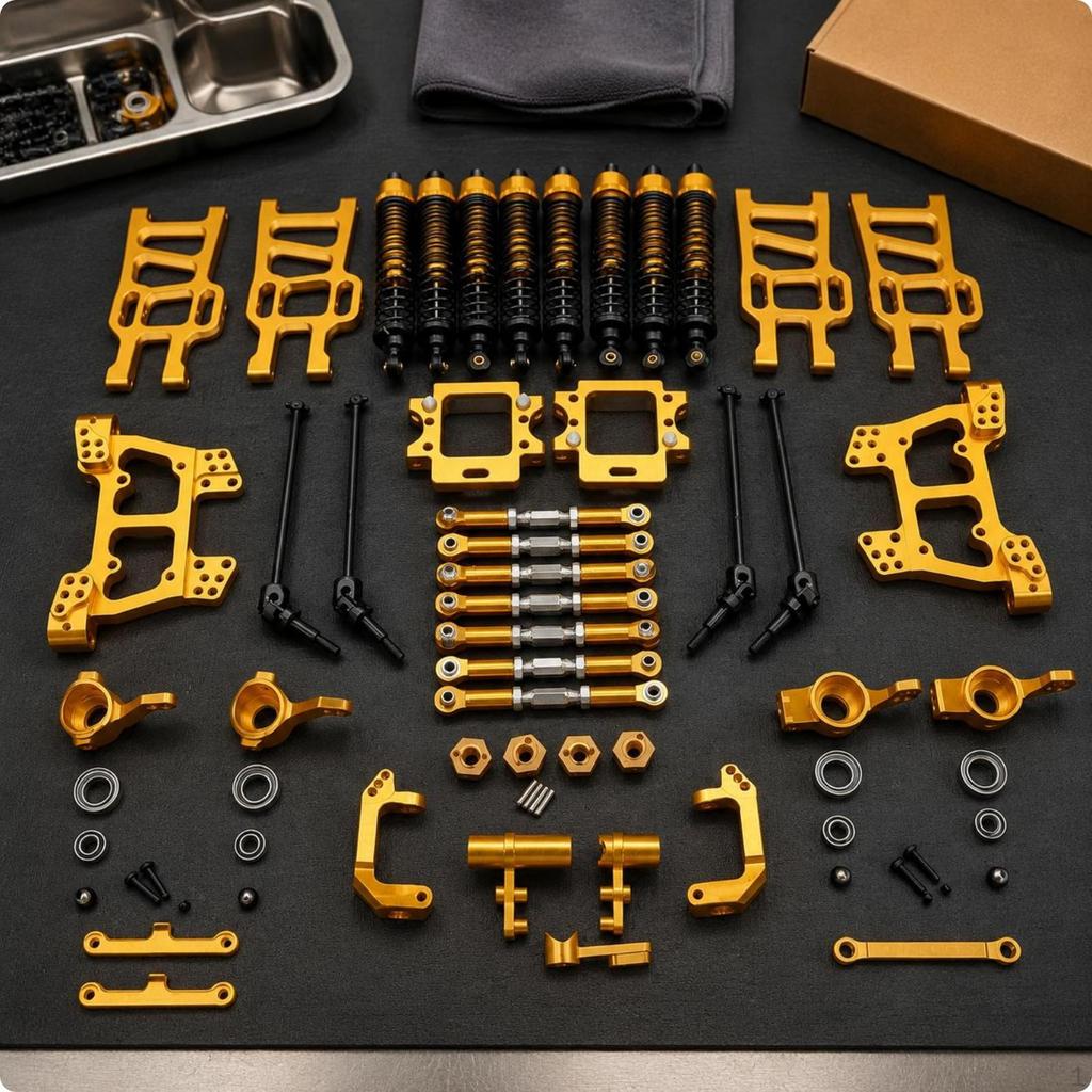 RC Monster Truck Upgrade Kit Machined Cutouts Chassis Damping System Hardware High Strength