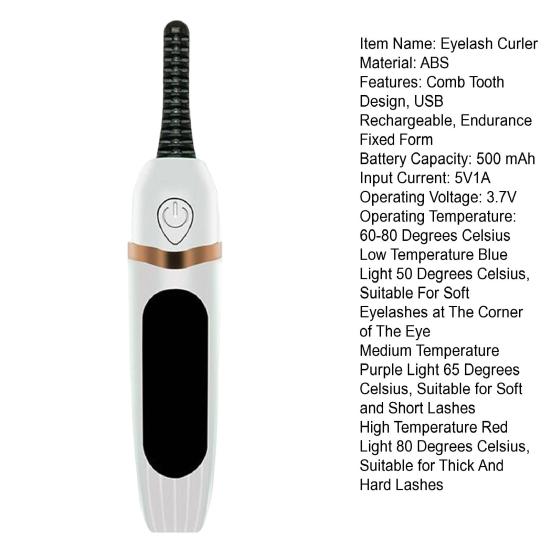 Поддельные щипцы для завивки ресниц, двухсторонняя расческа с контролем температуры, дизайн с подогревом, щипцы для завивки ресниц, роликовый инструмент для макияжа для женщин