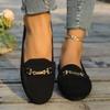 Ladies Shoes  Loafers Women's Flats Plus Size Casual Flats Women Metal Decoration Round Toe Slip On Soft Bottom Shoes Women