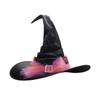 Folds Halloween Witch Hat Satins Wizard Cap Cool Mesh Bow Witch Hat  Dress Up