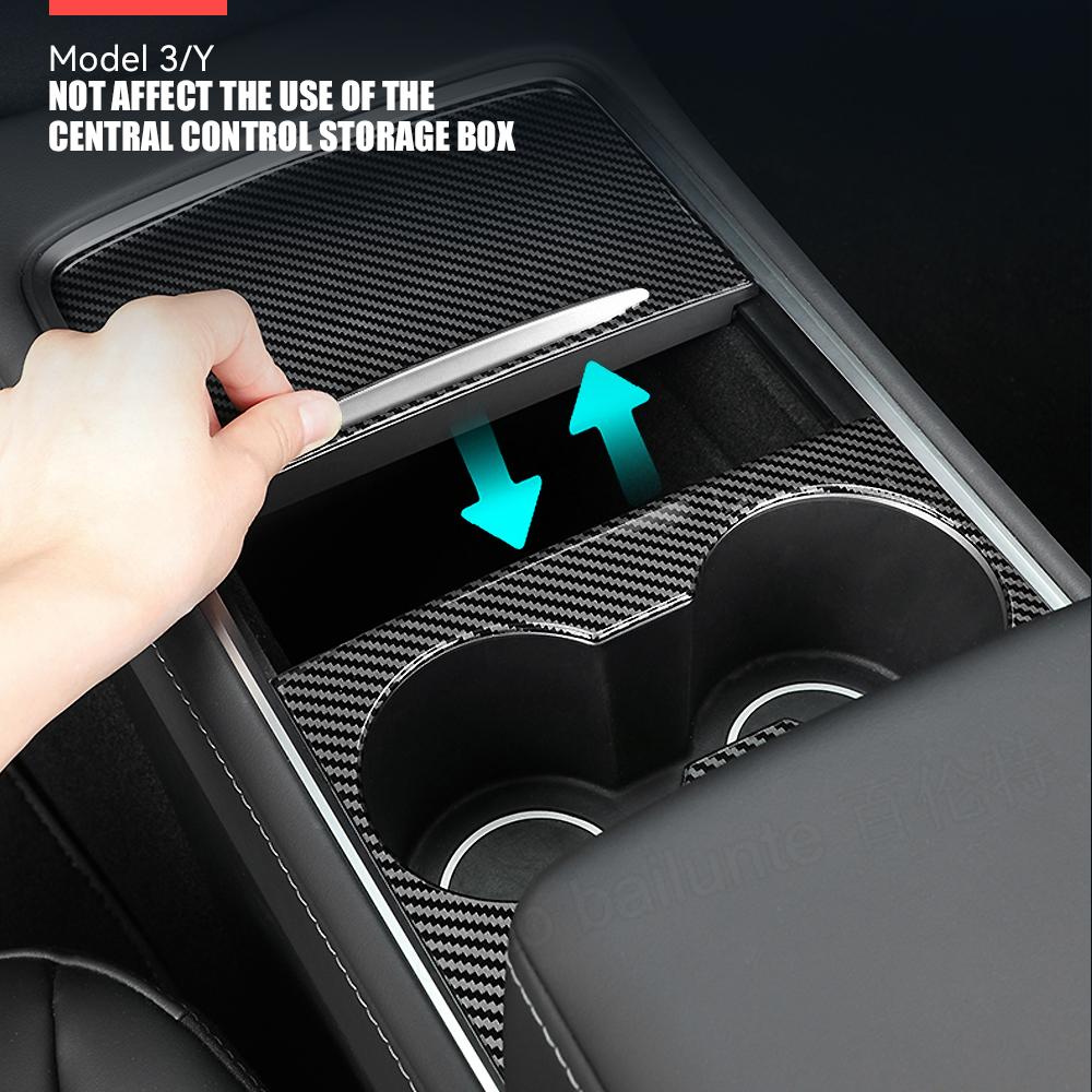 Защитная крышка центральной консоли автомобиля, наклейка из углеродного волокна на центральную панель управления для Tesla Model 3 Model Y 2022 2023
