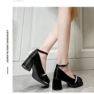 Весенне-летние легкие универсальные белые туфли-лодочки для детей, новые простые повседневные ретро туфли на толстом каблуке Мэри Джейн