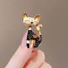 Vintage Black Kitten Brooch: Elegant Lapel Pin for Ladies with Sophisticated Design