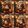 Cute Reading Ghost Halloween Ghost Ornaments 2D Flat Acrylic Pendant Halloween Hanging Home Decor