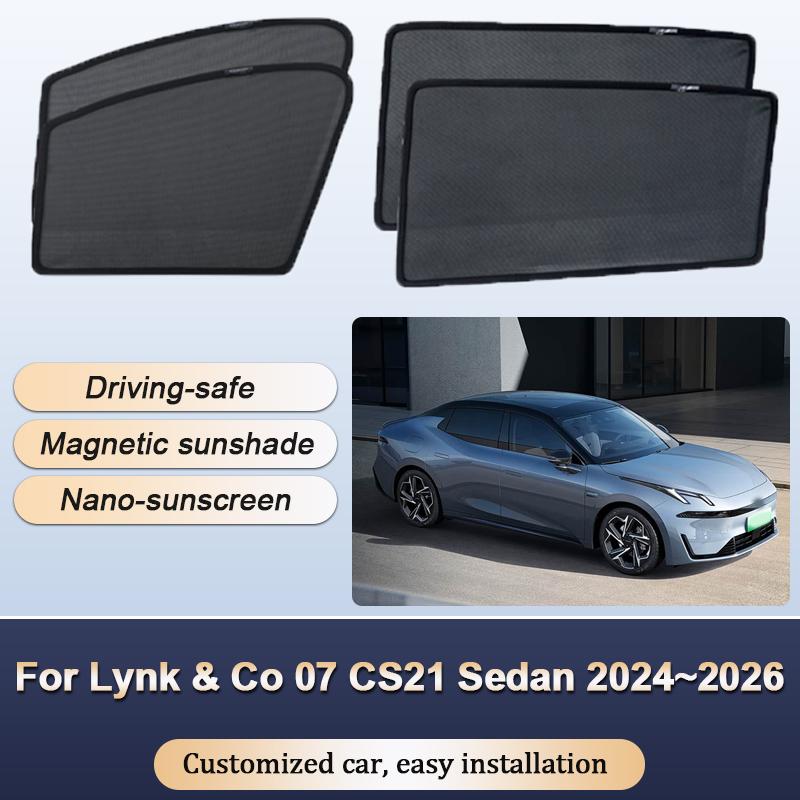 Sun Shades For Lynk & Co 07 2024~2026 2025 CS21 Sedan Sunshades Heat Insulation Curtains Privacy Windows Visors Car Accessories