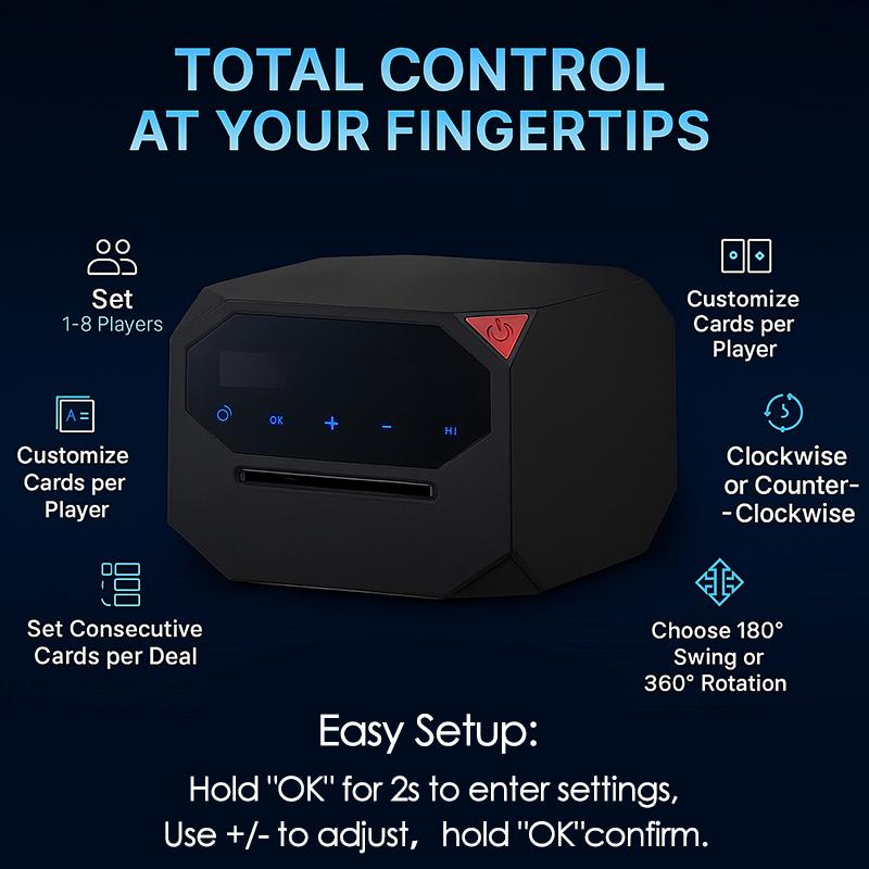 360 Degree Rotating Automatic Card Dealer Rechargeable 2500mAh Playing Cards Dealing Machine Electric Poker Dispenser Device