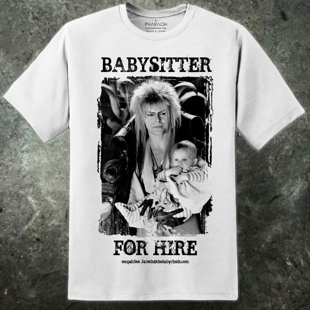 Unisexs David Bowie Labyrinth Movie Jareth Babysitter T Shirt The Goblin King Retro