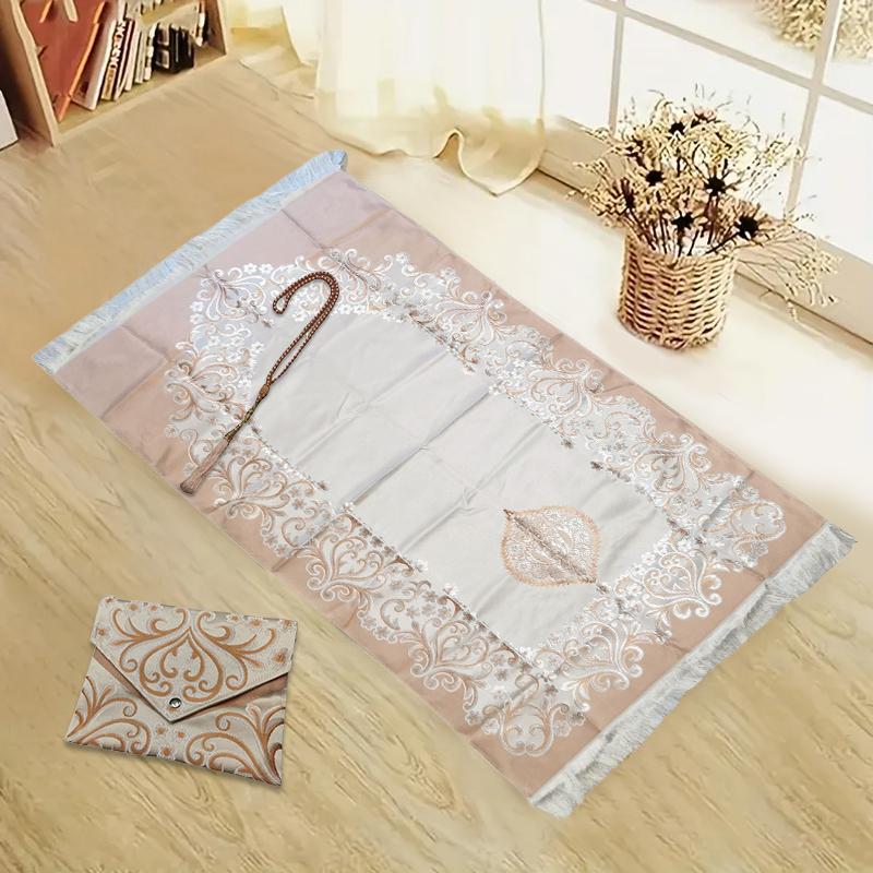 3PC Prayer Mat Portable Jacquard Pattern Prayer Mat Exquisite Storage Bag Party Multiple Options Available