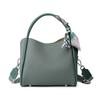 New High-end Leather Bucket Bag for Women, Niche Commuting Bag, Hand-held Crossbody Bag, Top Layer Cowhide Bag for Women