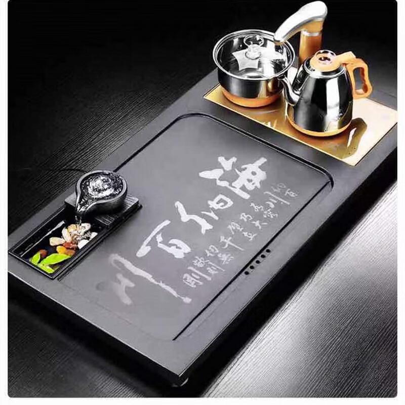 Natural Black Gold Stone Tea Tray