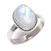 Natural Rainbow Moonstone Gemstone 925 Solid Sterling Silver Gift Ring S.9 W1C49