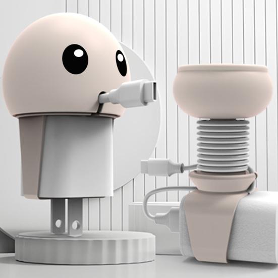 Silicone Data Cable Organizer Cartoon Cable Protector Flexible Wrap Storage Buckle Universal Charging Cord Holder for Travel Home