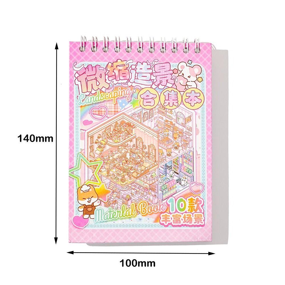 Карманная наклейка с изображением мультяшной хижины, миниатюрная наклейка для книги, сцена из хижины для школьника и ребенка