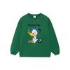 X Disney Co-Branded Cartoon Print Round Neck Loose Pullover Sweatshirt Women Tops Spring-Green AWDS596-4