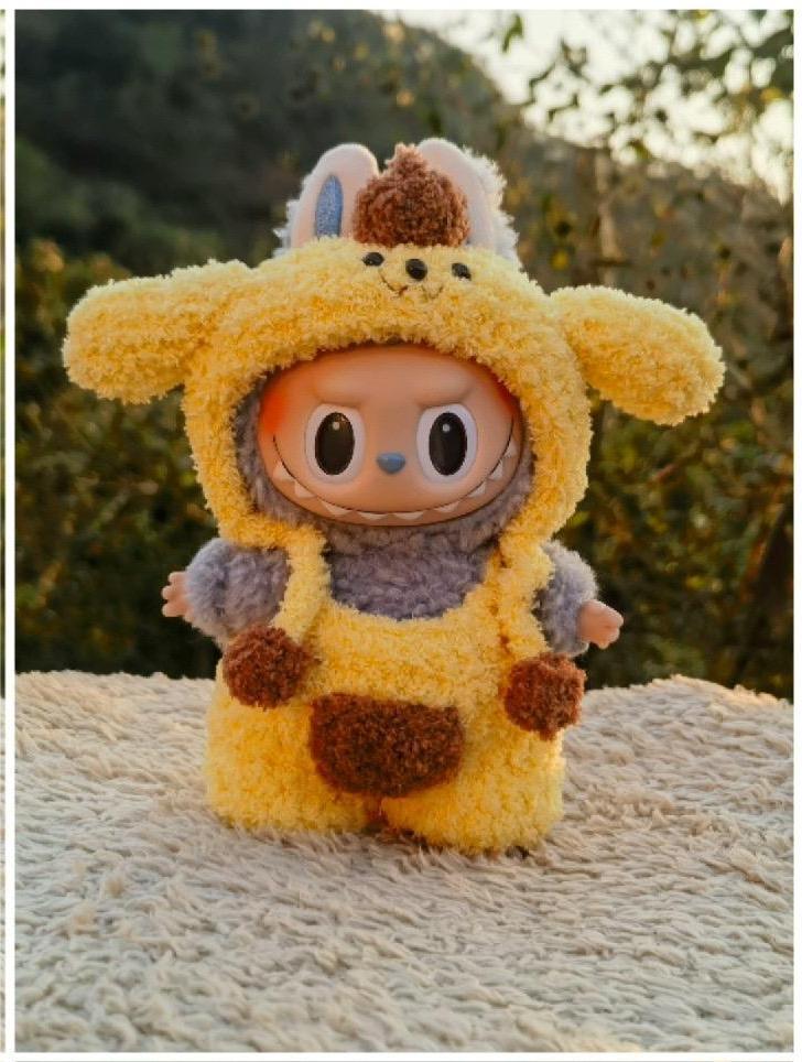 Кукольная одежда Labubu Three Generations - 17 см, наряды для кукол в виде бьющегося сердца, в виде макарон, из винила