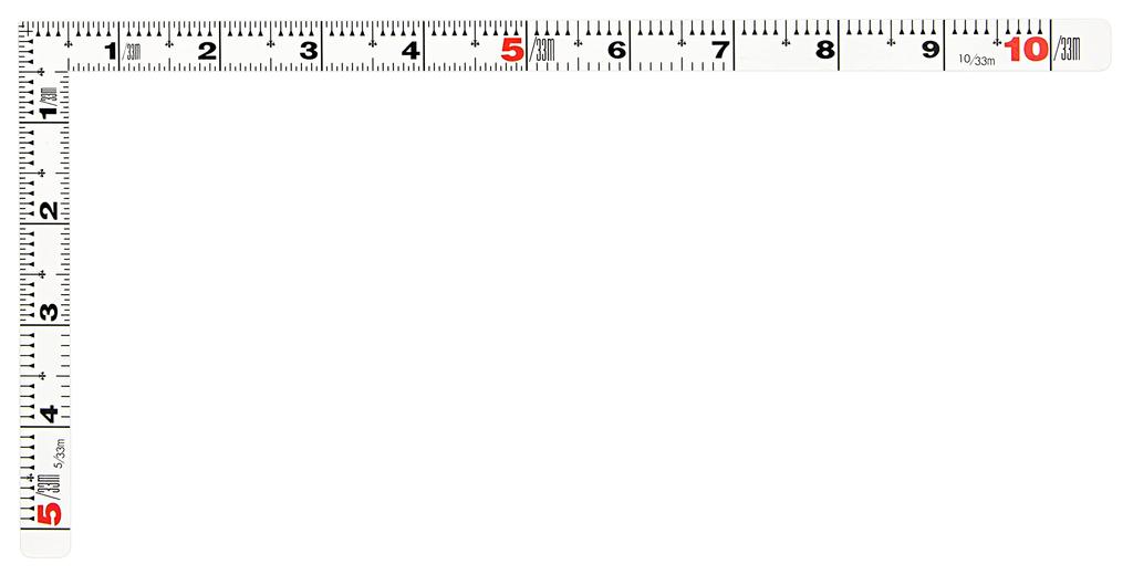 Shinwa Sokutei Curved Ruler Flat Pita White 1 shaku Same size on both sides 11174