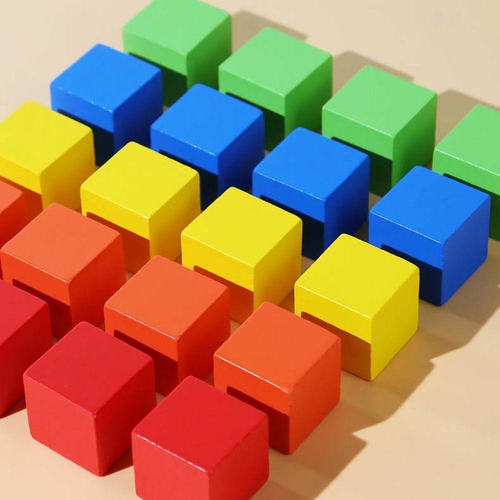 20mm 25mm 30mm Square Wood Toy Wood Beads Colorful Cubes Wooden Building Blocks Children Gift