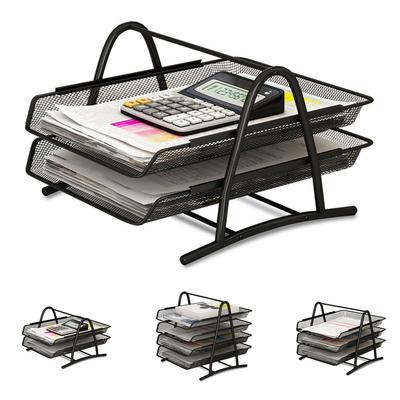 Офисный стол, лоток для документов, сетчатый кронштейн, держатель полки для бумаги, черный металл для домашнего обучения, школы