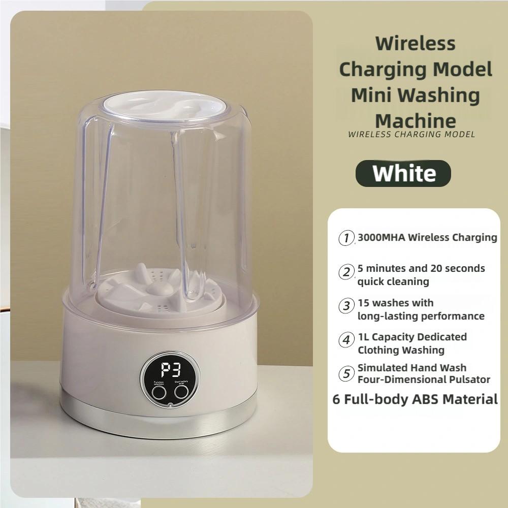 Cordless 1L Mini Washer USB Rechargeable 3000mAh 2-Speed Portable Washing Machine For Travel Socks Underwear Clothes Washing Cups