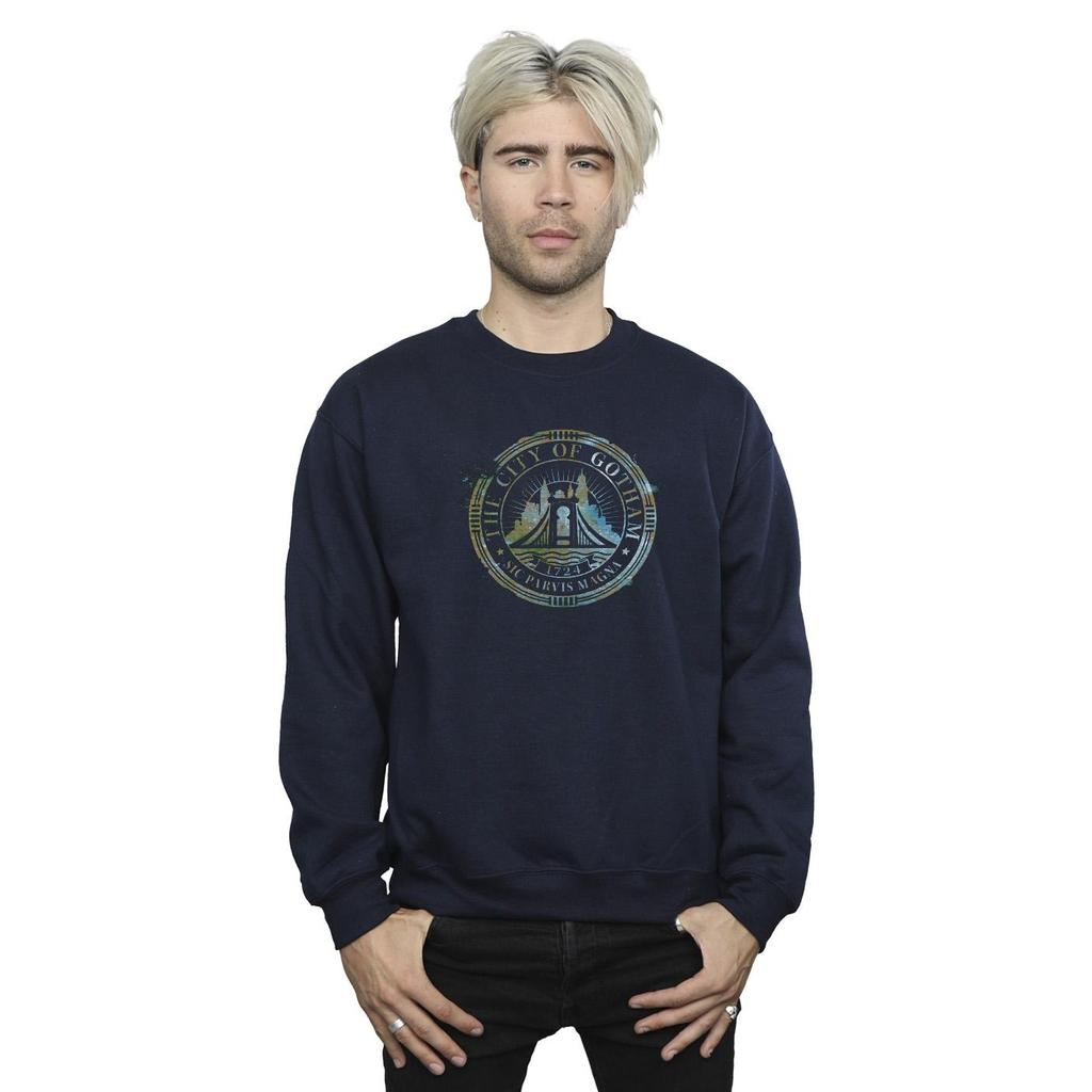 DC Comics Mens The Batman City Of Gotham Magna Crest Sweatshirt