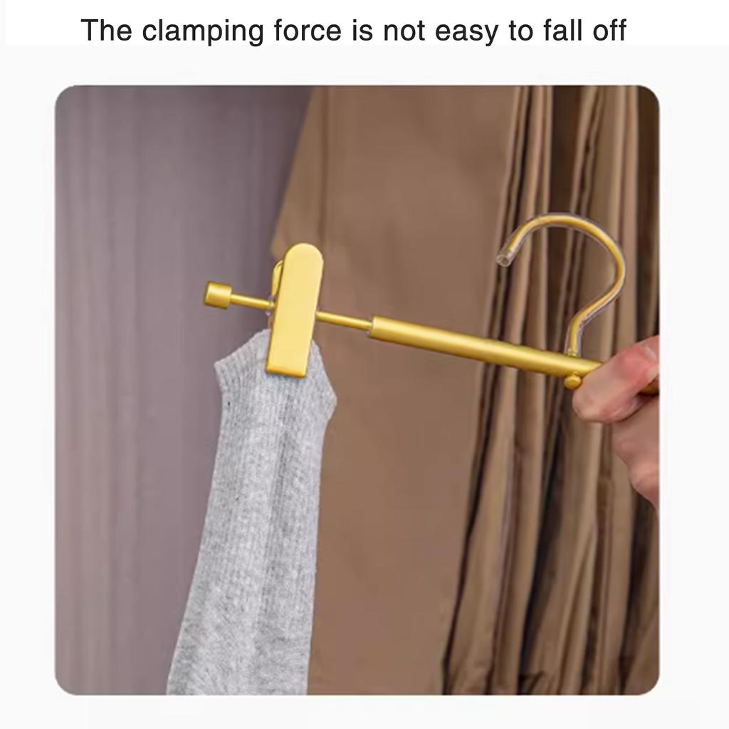 1pcs Aluminum Alloy Pants Hangers Clips Non Slip Stretchable For Home Closet Organizer Trousers Skirts Pants Hanging Clips