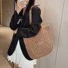 Simple and Large-capacity Straw Woven Bag Fashion Summer Beach Women's Shoulder Bag Trendy Zipper Handbags for Girls