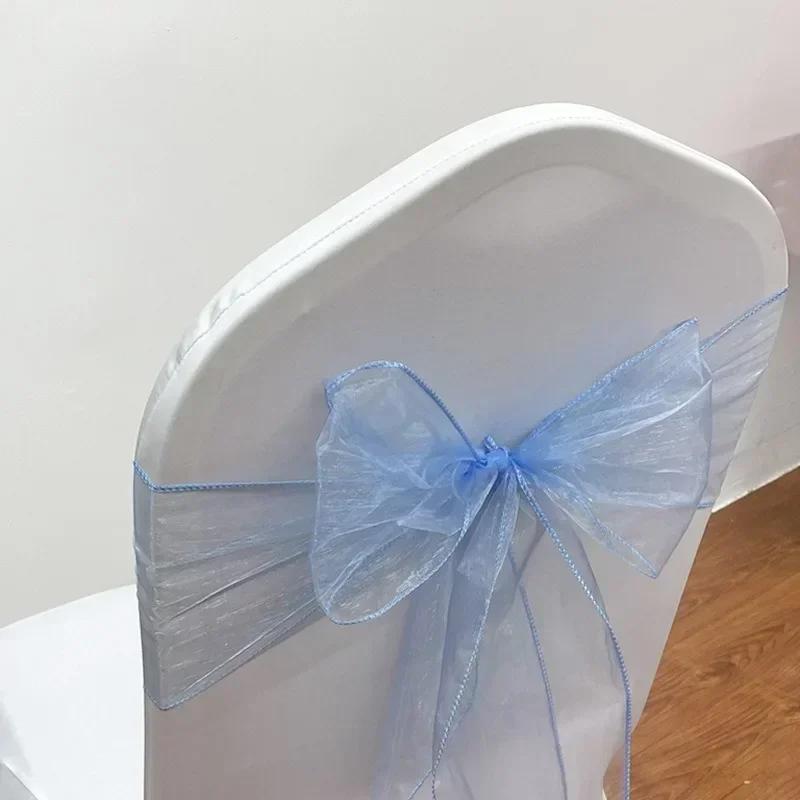 25Pcs Chairs Sashes for Wedding Chair Covers Chair Bow Sashes Chairs Ribbons for Party Ceremony Wedding Chair Decoration
