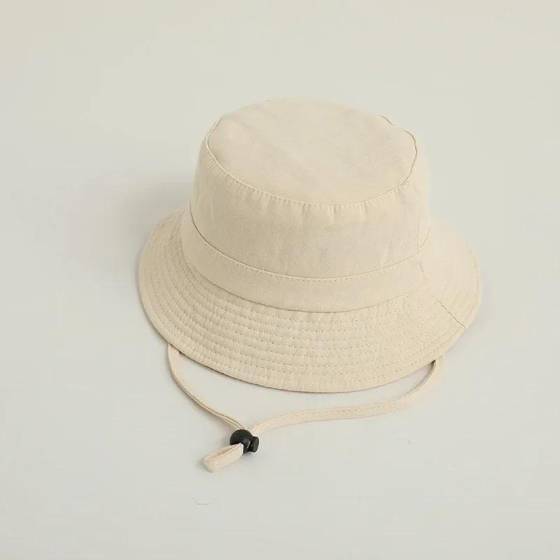 Solid Color Kids Bucket Hat Fashion Children Fisherman Cap 2-8Year Boys Girls Outdoor Sunshade Visors Cotton Baby Basin Caps