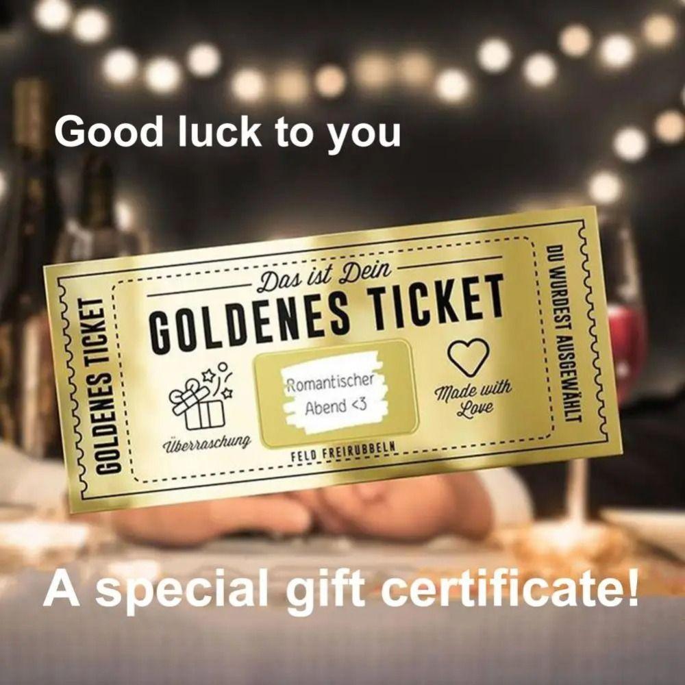 Surprise Golden Ticket Scratch Card Scratch Off Ticket Cinema Voucher for Kids Women Men