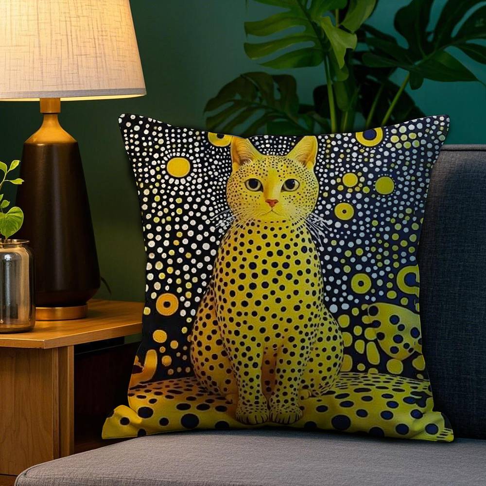 Yayoi Kusama Abstract Art Pumpkin Pillow Case Sofa Living Room Bedroom Double-sided Printing Square Cushion Nap Time Pillow Case